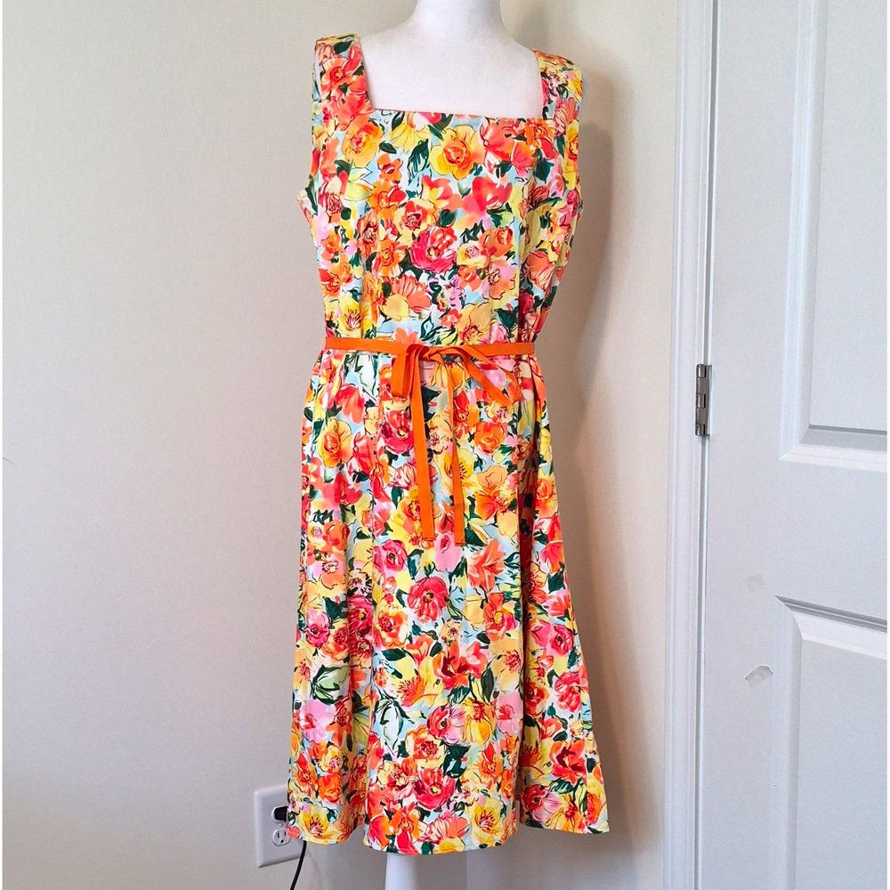 Giorgio Fiorelli Collection Women's 16 Floral Belted Fit & Flare Dress